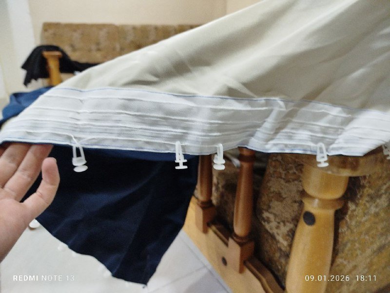 Синие многослойные затемняющие шторы Blackout 4