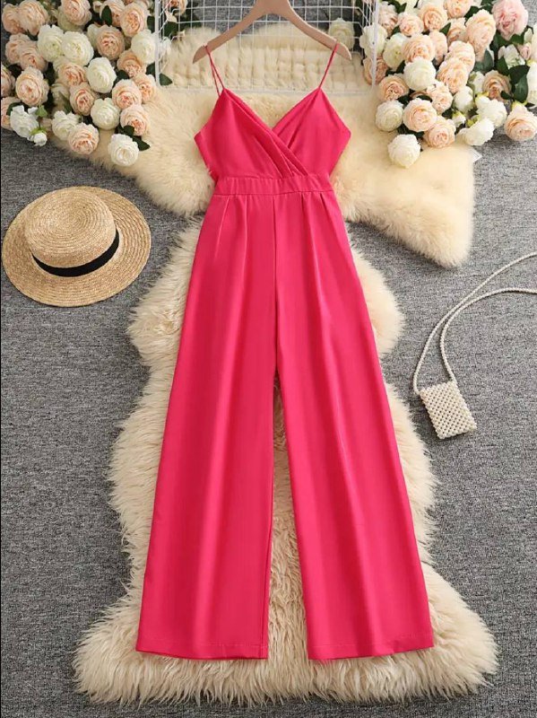 Женский розовый комбинезон L размер