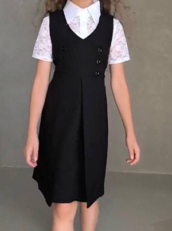 Школьное платье для девочки тёмно-синее размер 38 4