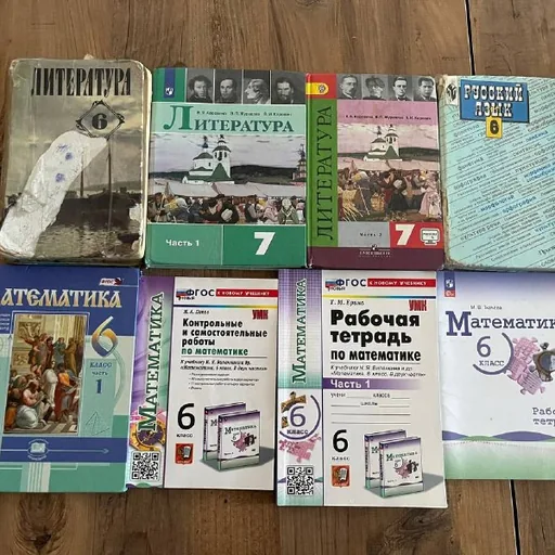 Учебники русский язык, литература, математика 6-7 класс