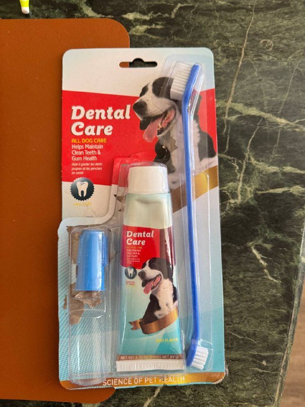 Зубная паста и щетка для собак