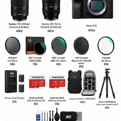 Sony A7C, Tamron 70-300mm, Tamron 28-75mm, аксессуары