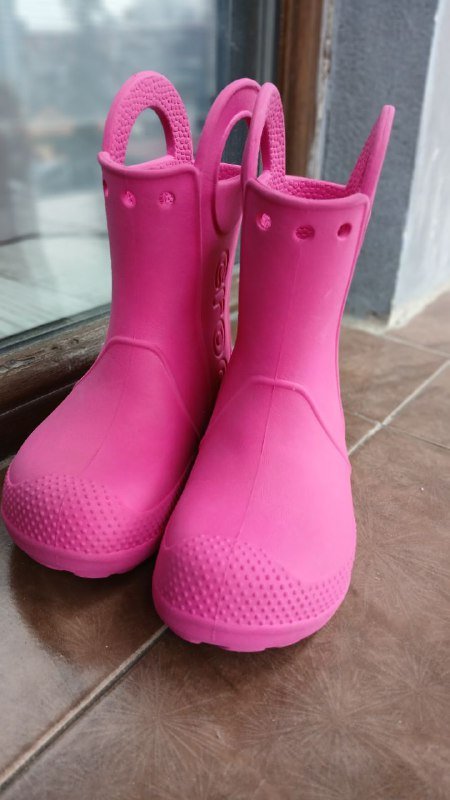 Резиновые сапоги Crocs розовые 2