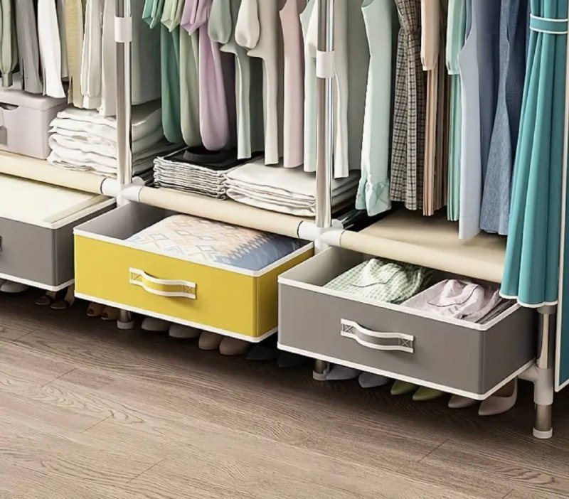 шкаф-гардероб стальной каркас тканевые вставки портативный 5