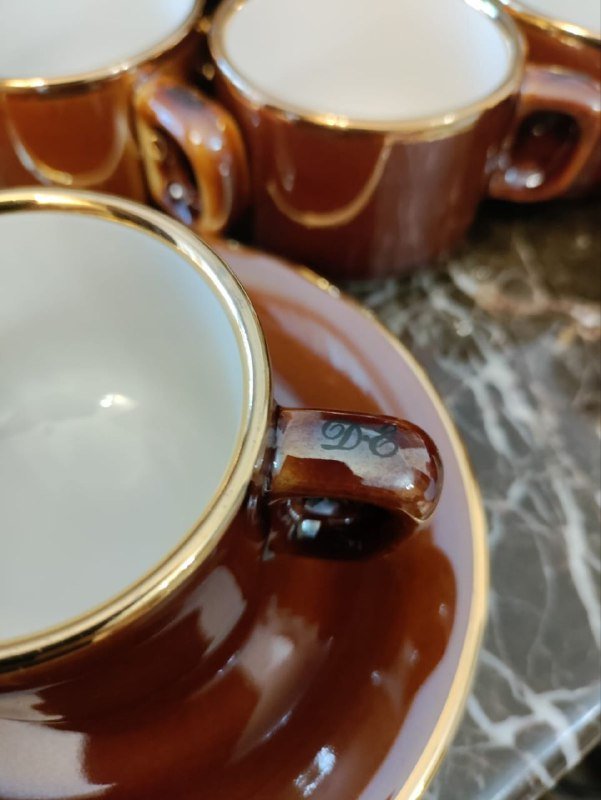 Эмалированный набор, Керамический набор коричневый 5