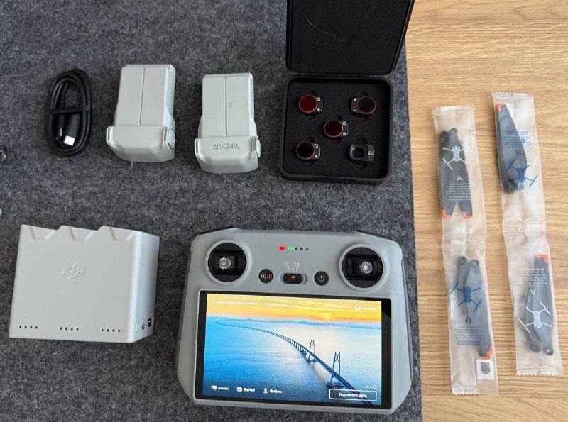 Комплект аксессуаров DJI Mini 4 pro Fly more combo пульт батареи фильтры пропеллеры