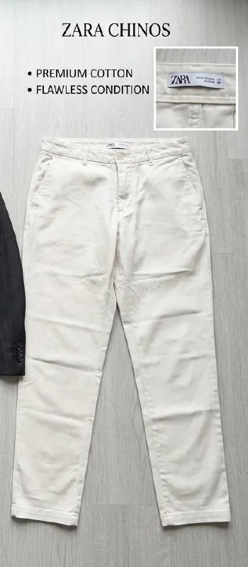 Белые брюки чиносы Zara