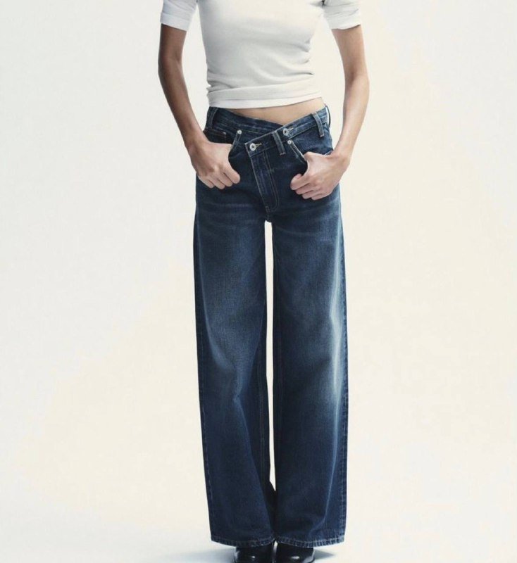 Джинсы Zara ассиметричные женские размер 36-38