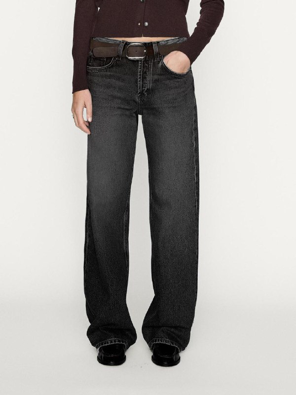 Черные прямые джинсы Massimo Dutti