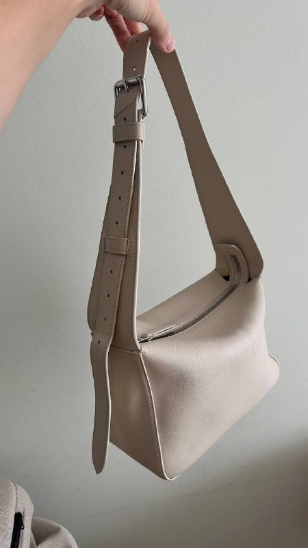 Сумка из натуральной кожи Massimo Dutti бежевая и шоколадная