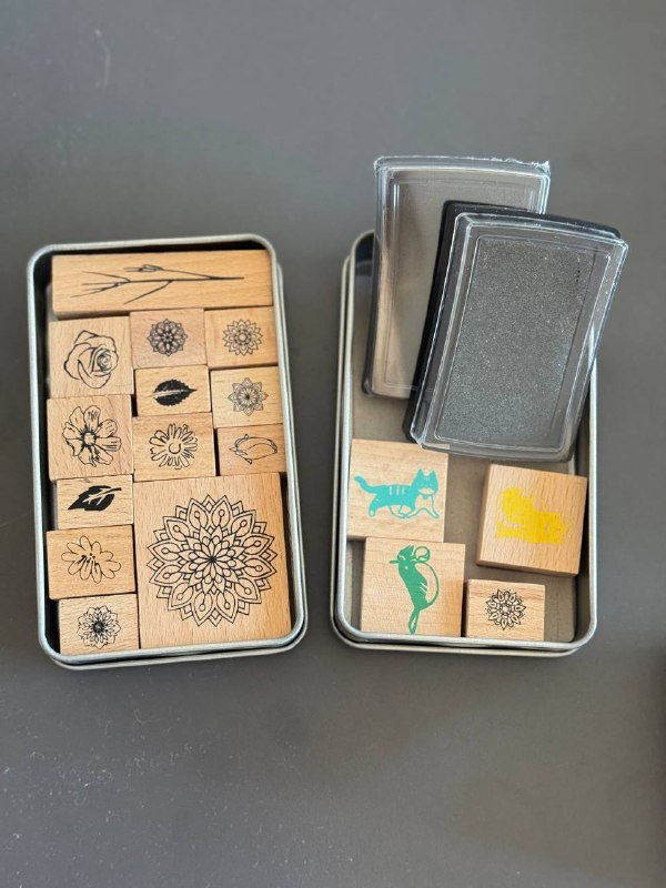 Набор для творчества из штампов, наклеек, скотчей и бумаги 2