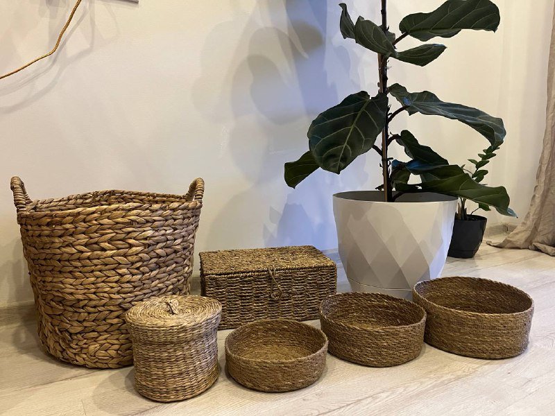 Плетёные корзины и короба из натурального материала