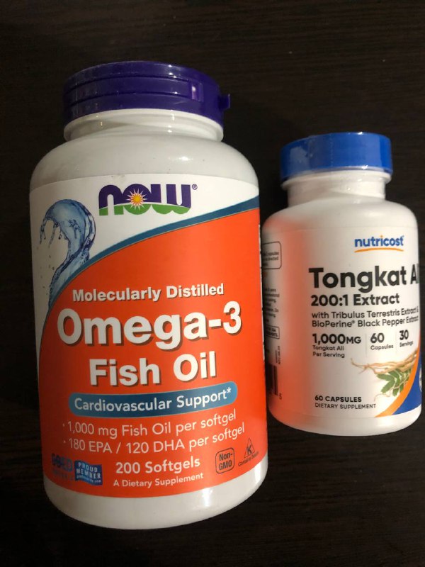 Omega-3 Fish Oil, Tongkat Ali, Calcium Magnesium Zinc, Testosterone Booster
