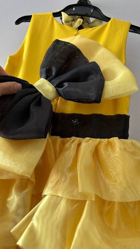 Детские платья чёрное, жёлтое, розовое 5