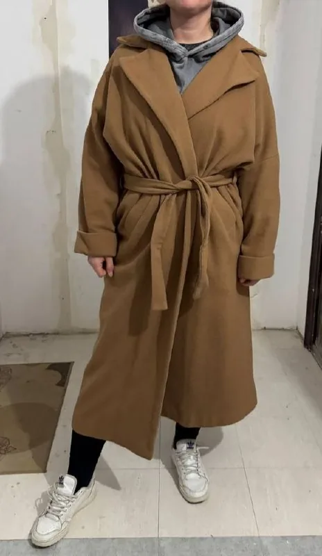 Wool wrap coat, size L 1