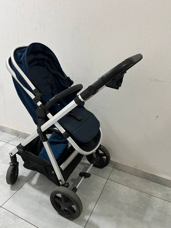 Коляска трансформер 2в1 люлька прогулка Mompush Meteor синий 3