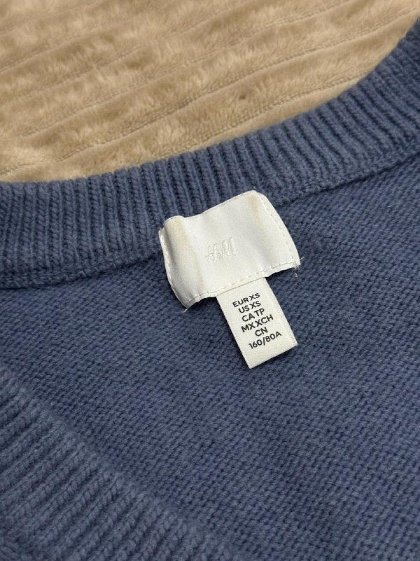 базовый свитер H&M пыльно-синий XS 2