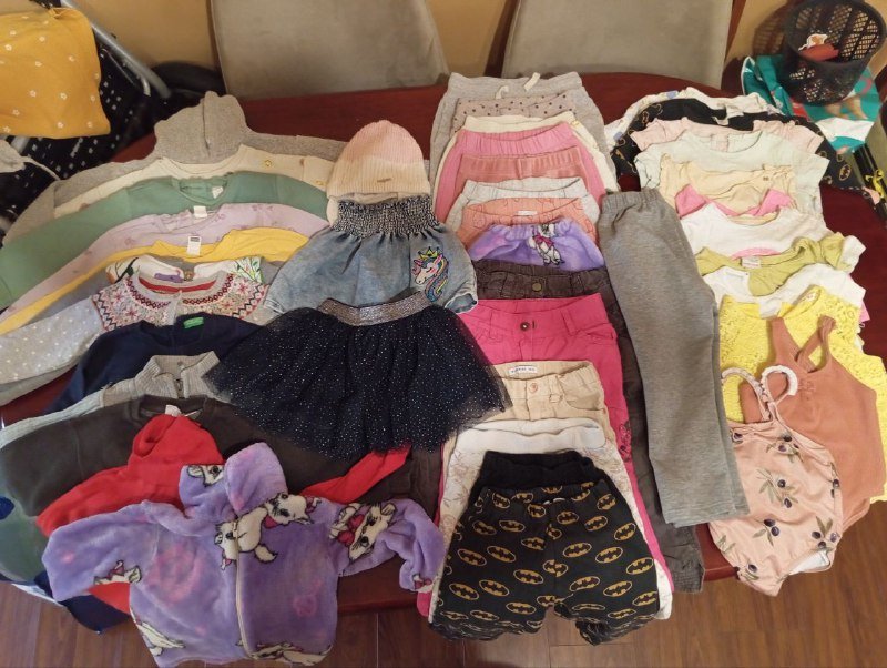 Большой пакет вещей на девочку размеры 86 и 92