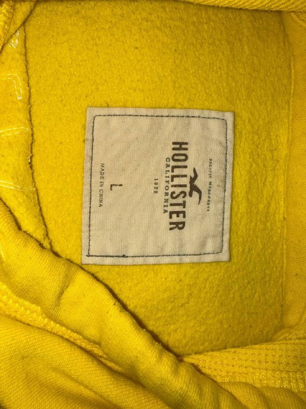 Hollister винтажная ярко-жёлтая худи размер L 3