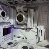 Кейс Lian Li Lancool 217, материнская плата Aorus X870 Stealth Ice, вентиляторы Lian Li TL Wireless LCD 3