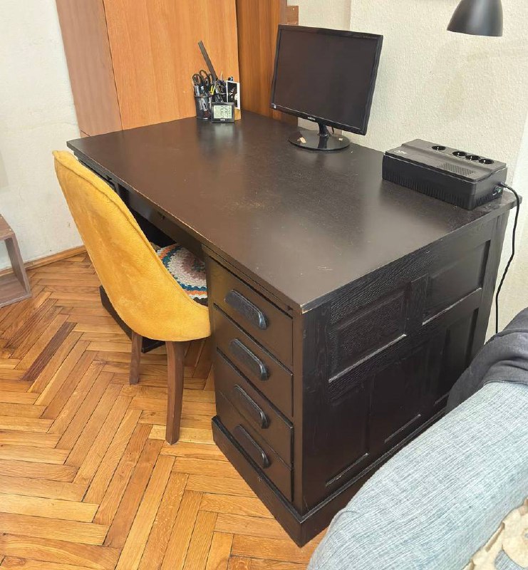 Деревянный голландский стол черный 2