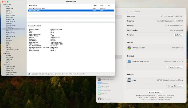 Macbook Pro 2018 i7 32GB 500GB SSD 3