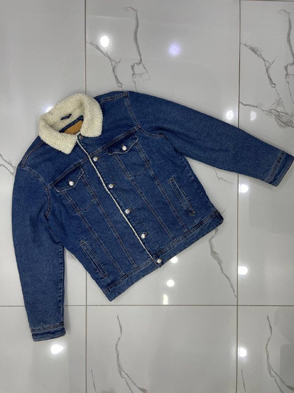 Шерпа джинсовая куртка мужская XL