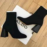 Бордовые кожаные сапоги Topshop Tiggy, чёрные ботинки ALDO Rowallan 8