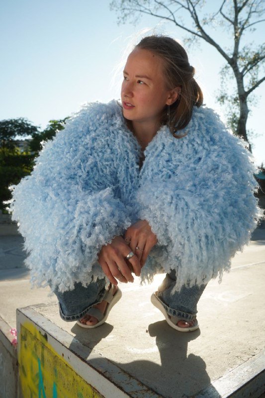 Шуба йети небесно-голубая унисекс S-L 2