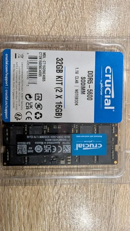 Оперативная память Crucial DDR5 5600 32 ГБ 1
