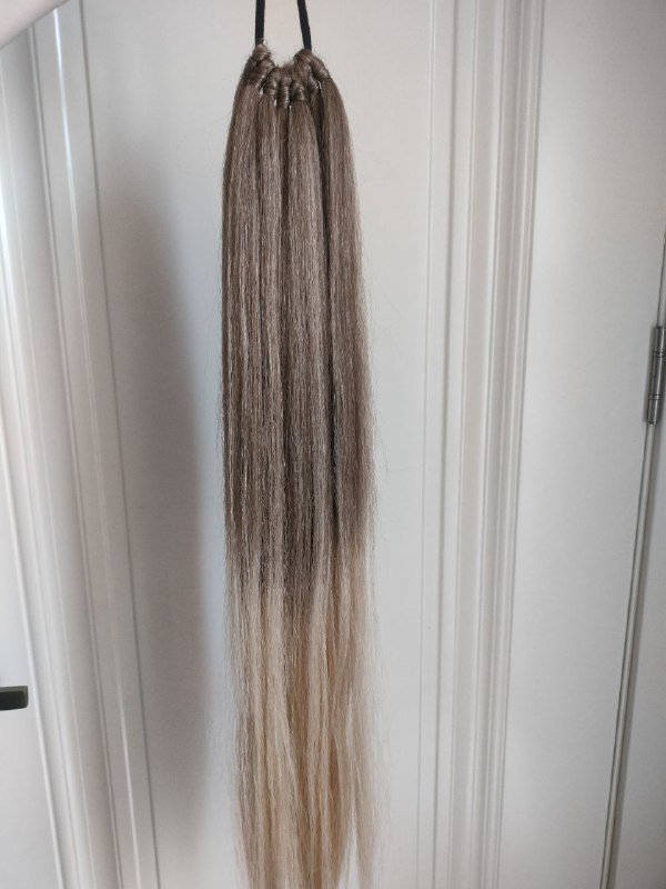 Искусственный хвост блонд-амбре 80 см 3