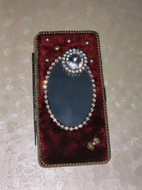 Дамский портсигар с зеркальцем ручной работы 4