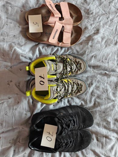 Шлёпки, трекинговые ботинки, кроссовки