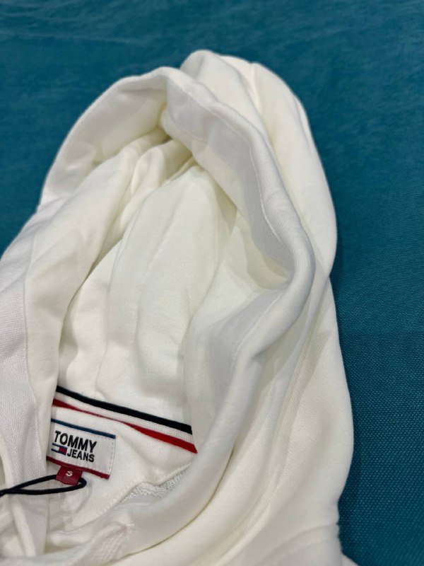 Женская белая толстовка Tommy Jeans с капюшоном размер S 2