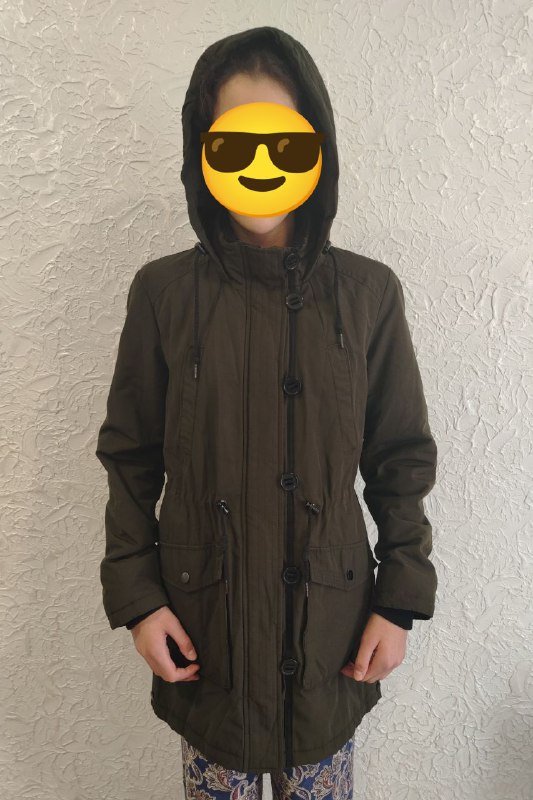 Куртка парка тёмный хаки размер S 4