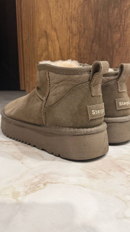 Зимние угги из замши с шерстью 41-41,5