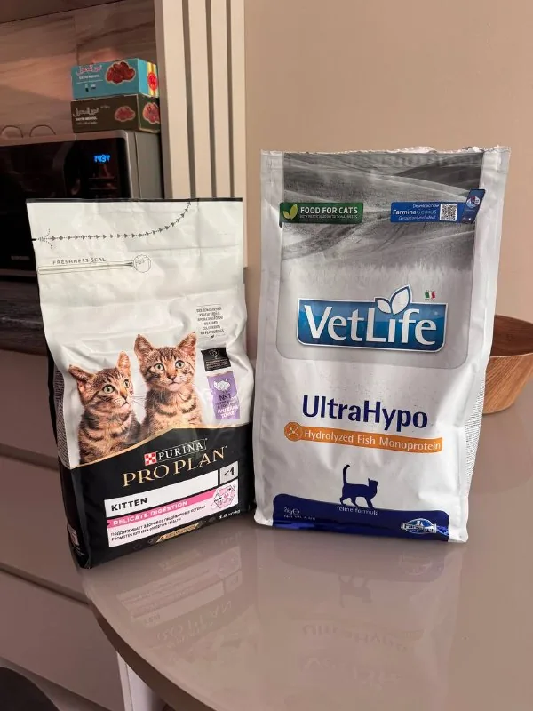 Корма для кошек, Proplan kitten, Farmina UltraHypo