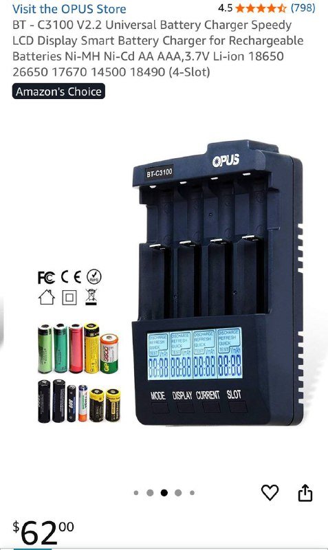 Универсальное зарядное устройство Opus BT-C3100 2