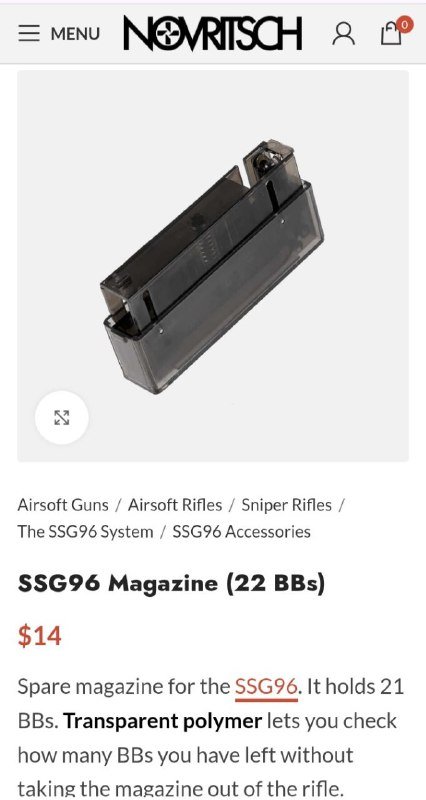 Novritsch SSG96 снайперская винтовка для airsoft 2