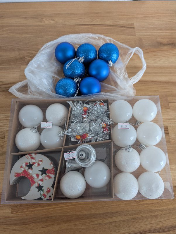 Набор новогодних украшений гирлянды мишура колпак диадема хлопушки 6