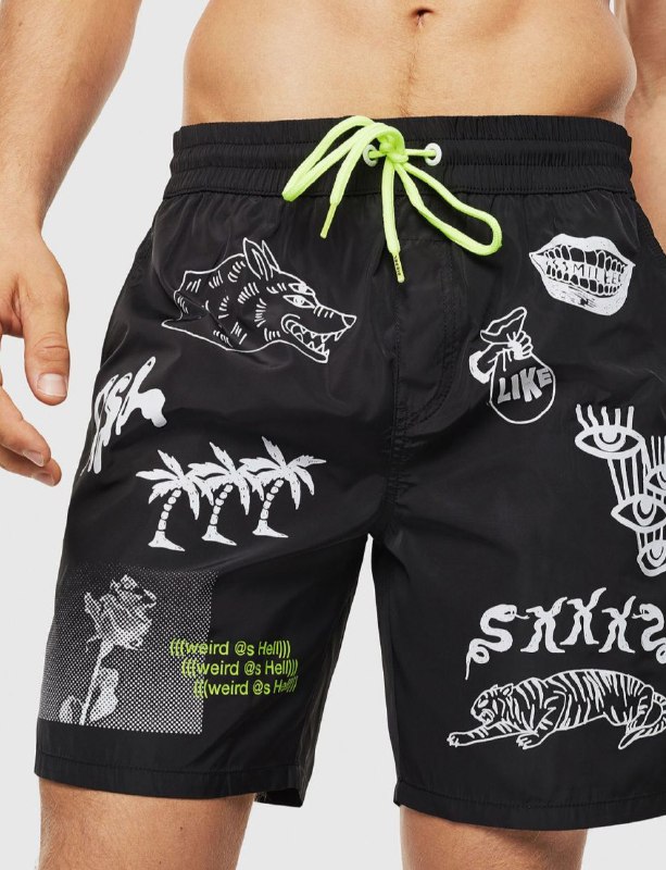 Мужские джинсы Diesel, бейсболка мужская Diesel, пляжные шорты Diesel 6