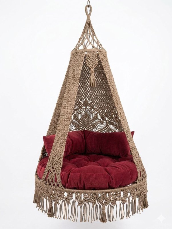 Подвесной шатёр ручной работы из гамакового шнура