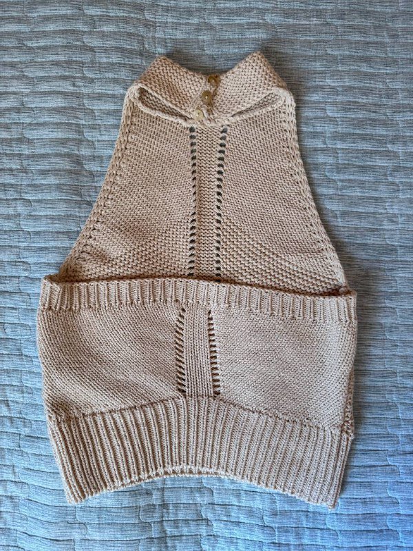 Вязаный топ Mango хлопковый с открытой спинкой 2