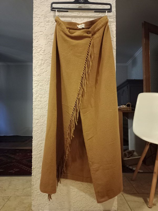 Коричневая шерстяная юбка Benetton