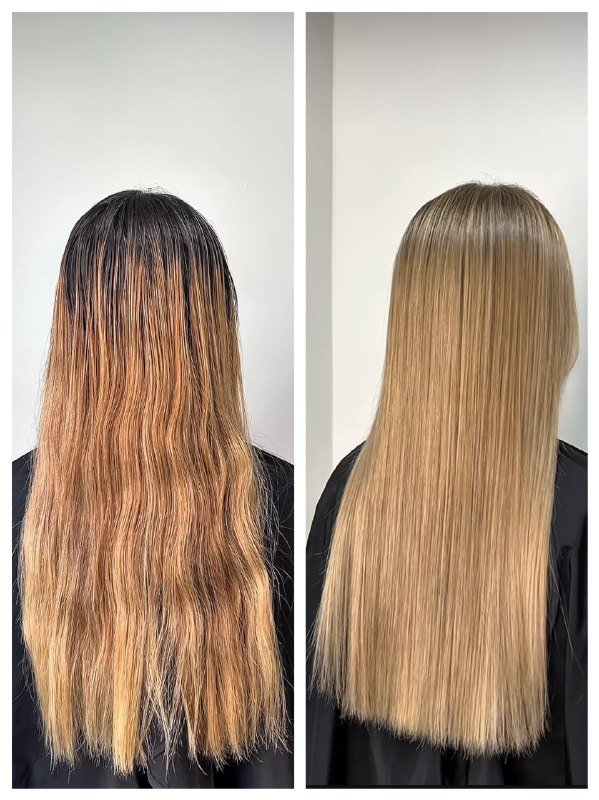 Окрашивание волос в один тон, мелирование, тотал блонд 1