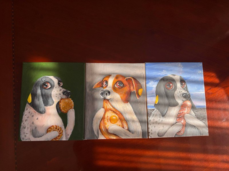 Картины с портретами животных 3 шт
