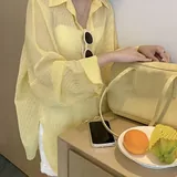 Жёлтая женская рубашка 1