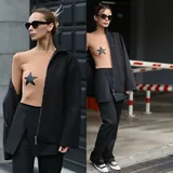 Боди с открытой спиной, лонгслив с пирсингом, Black Cross Top 2