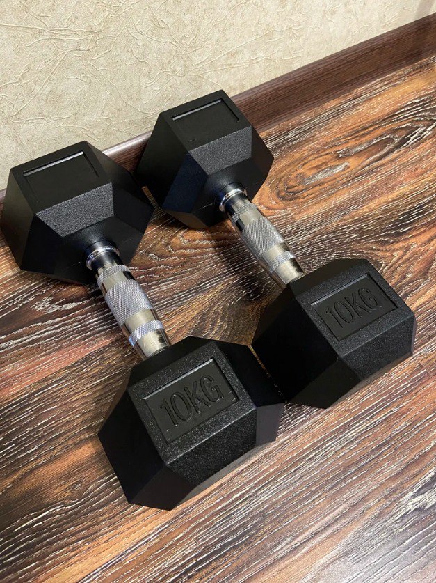 Гантели гексагональные 10 кг, 15 кг пара