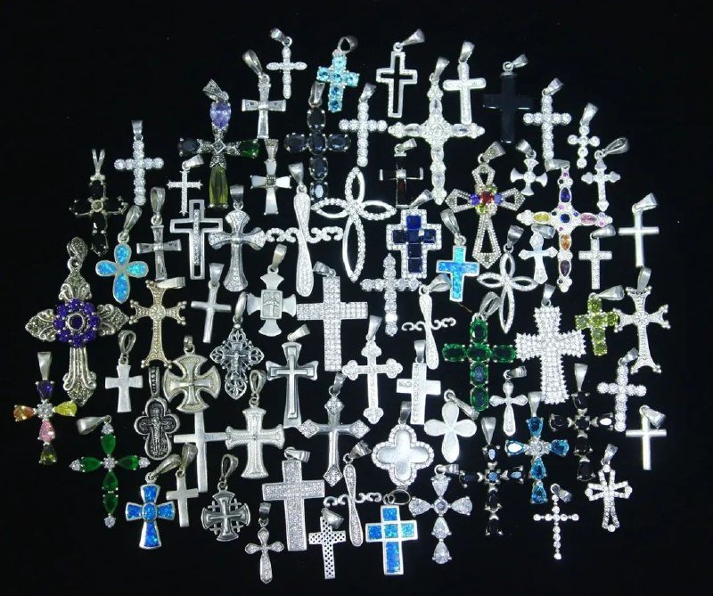 Серебряные кресты и лики святых 925 пробы